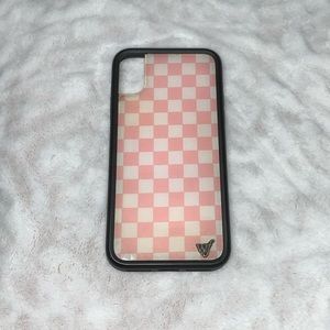 Wildflower Pink Checkers iPhone X & XS Case